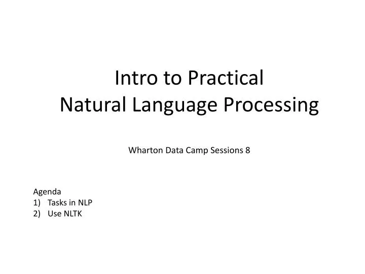 intro to practical natural language processing wharton data camp sessions 8