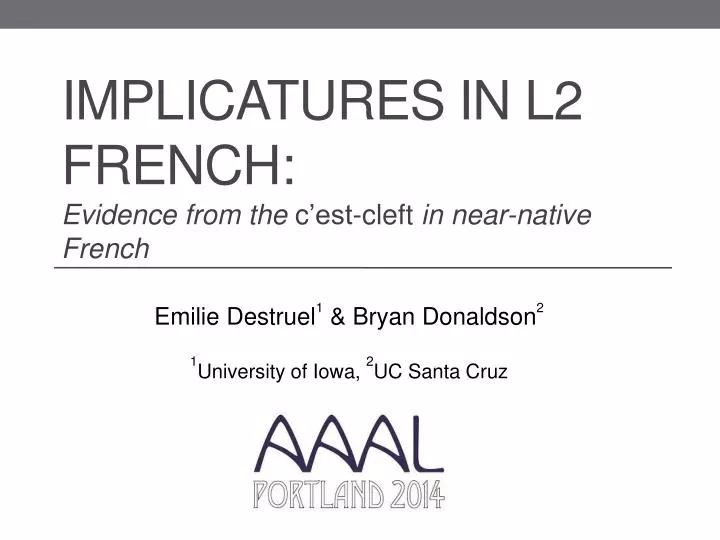 implicatures in l2 french