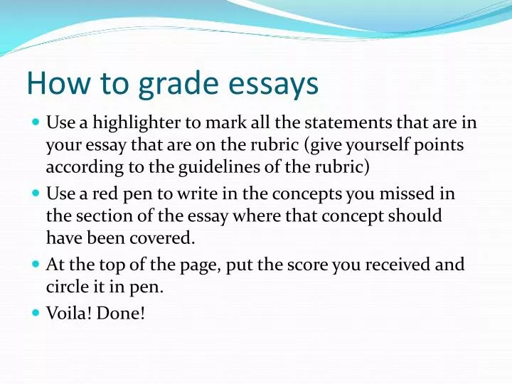 how to grade essays