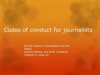 Codes of conduct for journalists