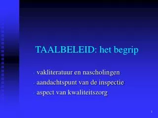taalbeleid het begrip