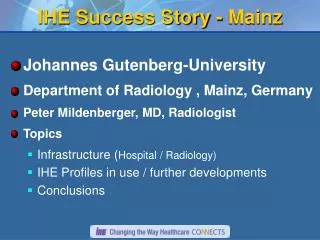 IHE Success Story - Mainz