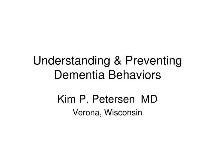 understanding preventing dementia behaviors