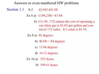 Answers to even-numbered HW problems