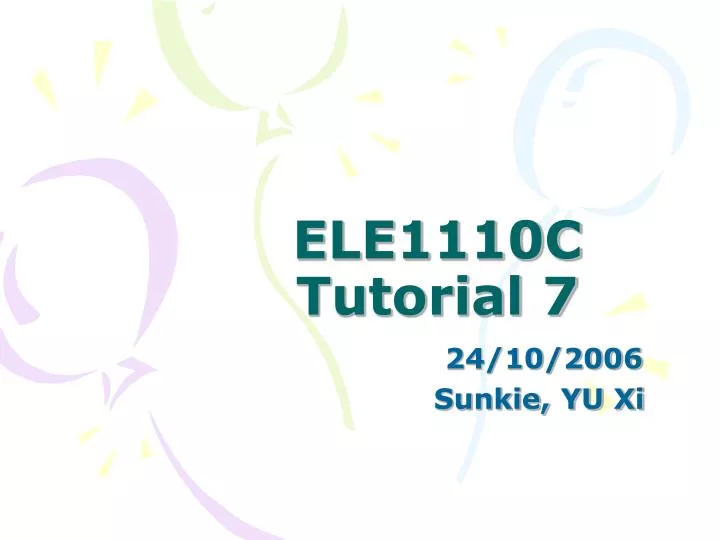 ele1110c tutorial 7