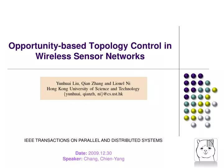 opportunity based topology control in wireless sensor networks