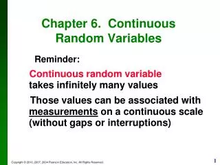 Chapter 6. Continuous Random Variables