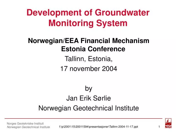 development of groundwater monitoring system