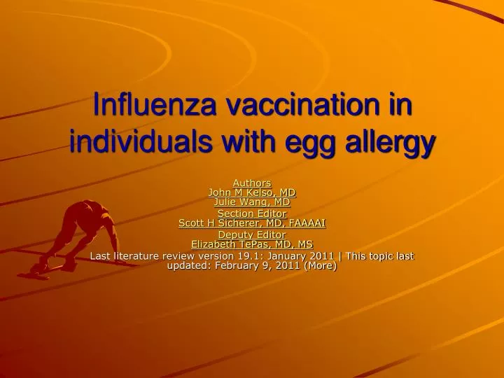 influenza vaccination in individuals with egg allergy