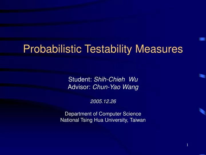 probabilistic testability measures