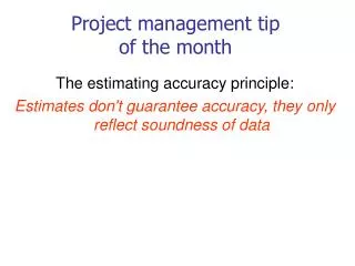 Project management tip of the month