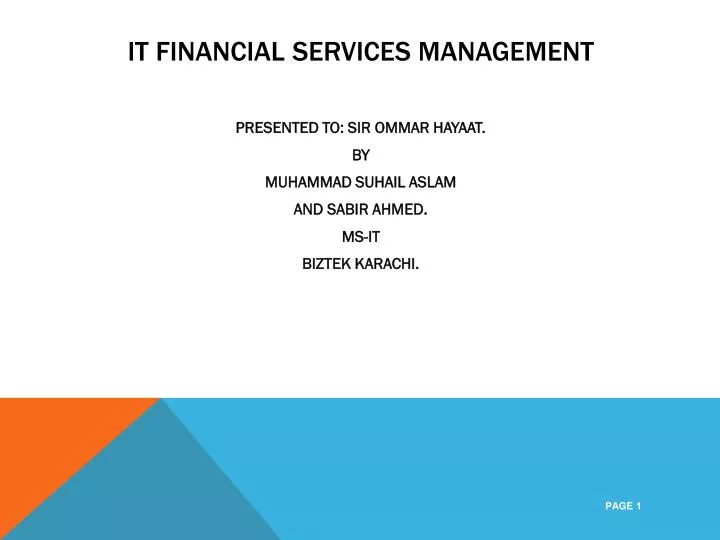 it financial services management