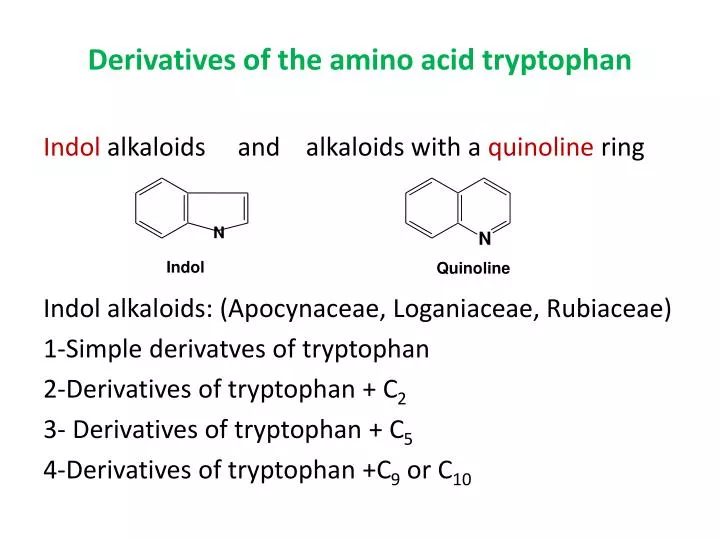 derivatives of the amino acid tryptophan