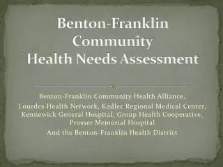 Benton-Franklin Community Health Needs Assessment