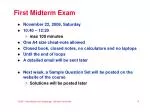 First Midterm Exam - slide 1