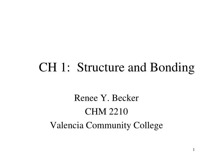 ch 1 structure and bonding