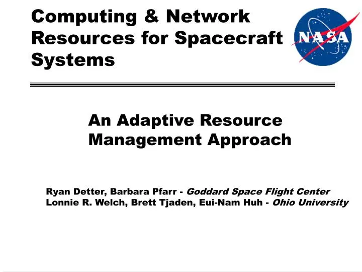 computing network resources for spacecraft systems