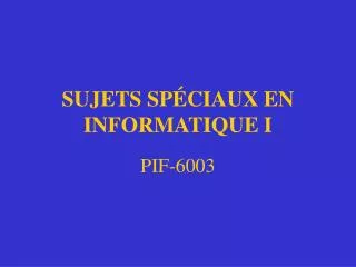 sujets sp ciaux en informatique i