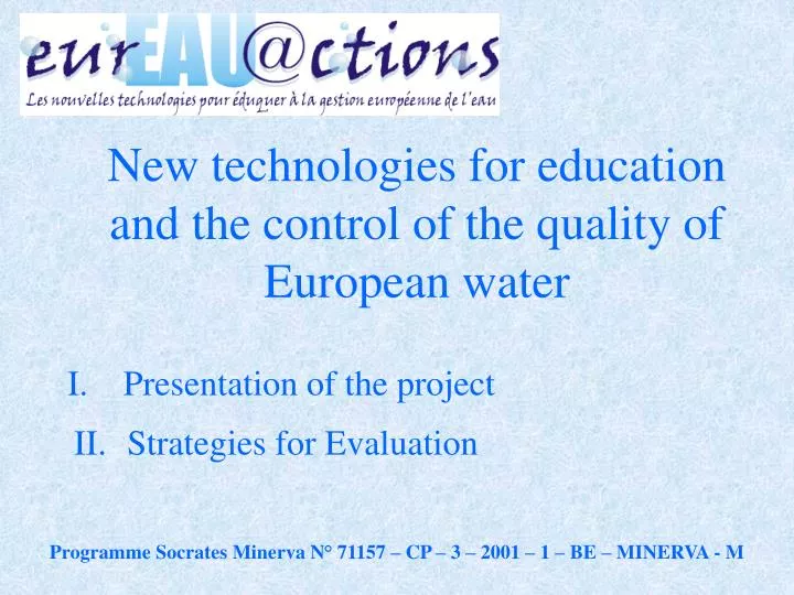 new technologies for education and the control of the quality of european water