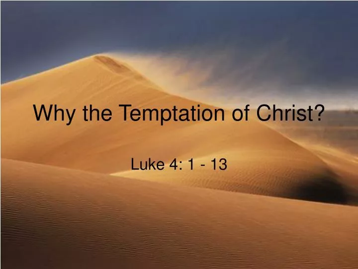 why the temptation of christ