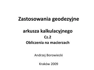 zastosowania geodezyjne