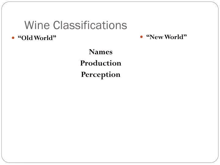 wine classifications