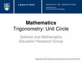 Mathematics Trigonometry: Unit Circle