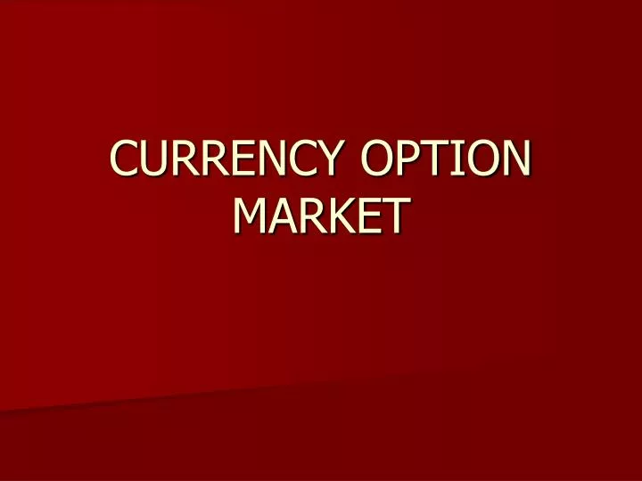currency option market