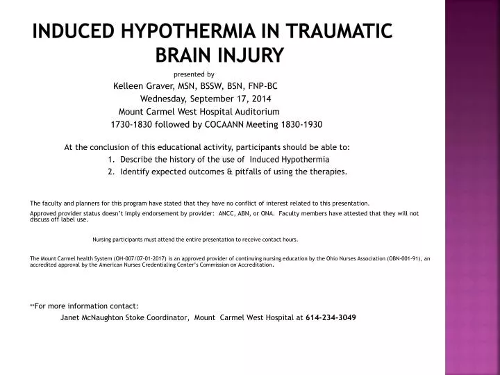 induced hypothermia in traumatic brain injury