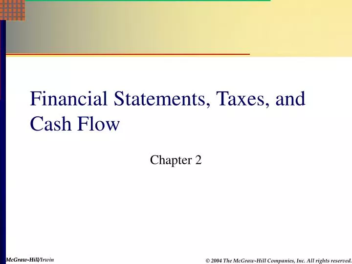 financial statements taxes and cash flow