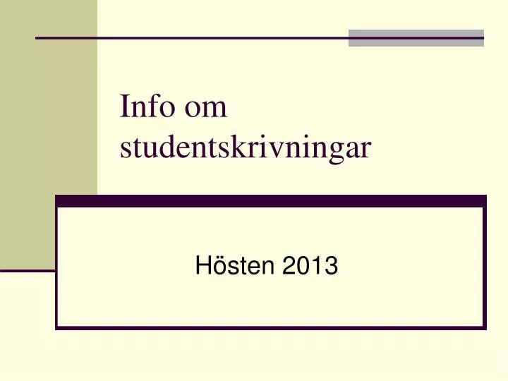 info om studentskrivningar