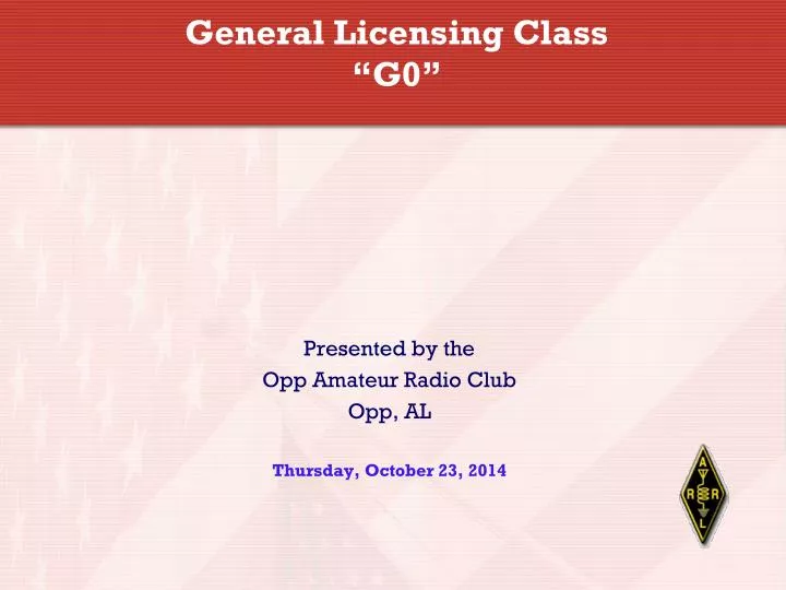 general licensing class g0