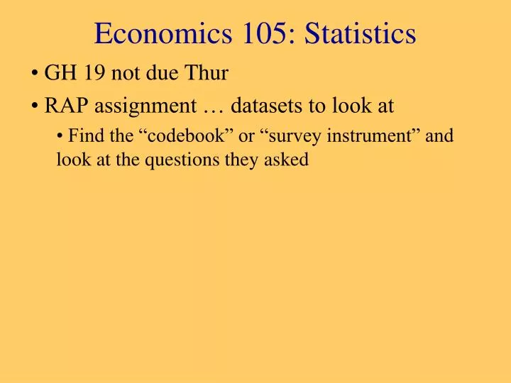 economics 105 statistics