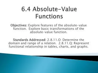 6.4 Absolute-Value Functions