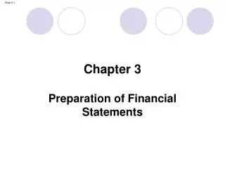 Chapter 3 Preparation of Financial Statements