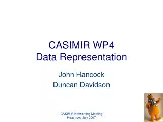 CASIMIR WP4 Data Representation