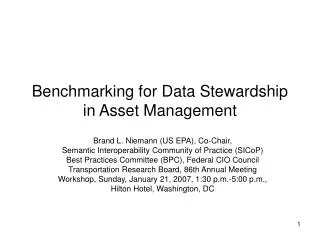 Benchmarking for Data Stewardship in Asset Management