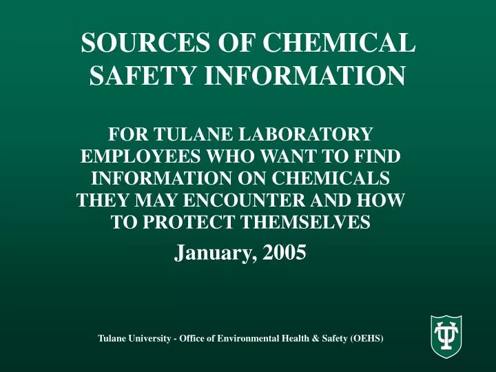 sources of chemical safety information