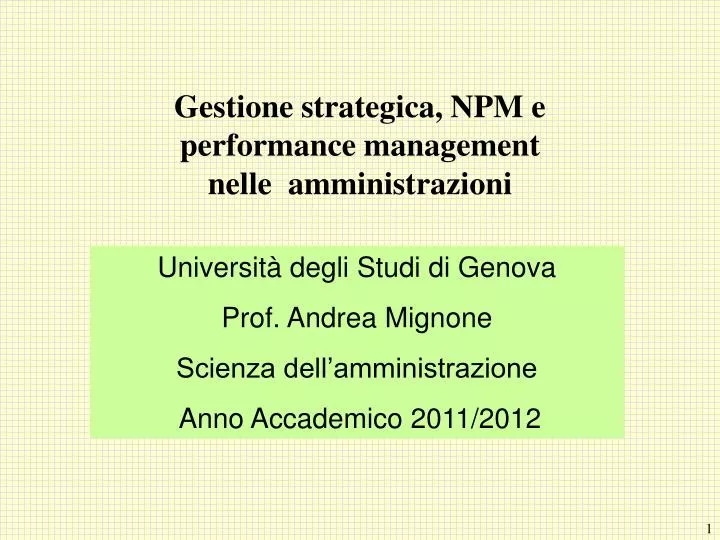 gestione strategica npm e performance management nelle amministrazioni