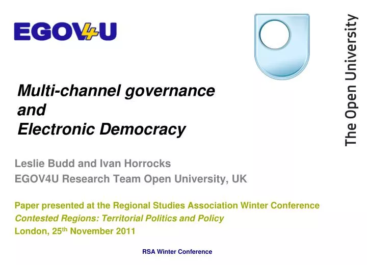 multi channel governance and electronic democracy