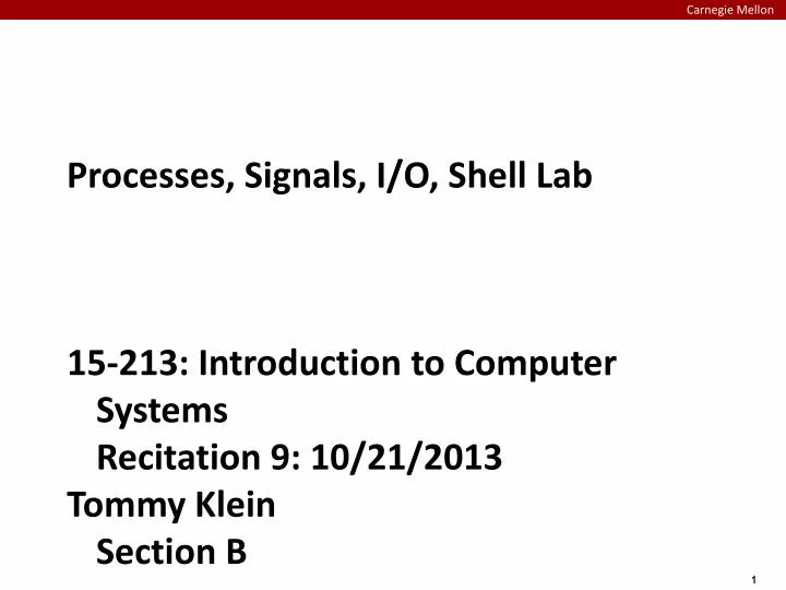 processes signals i o shell lab