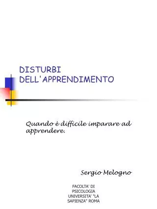 disturbi dell apprendimento