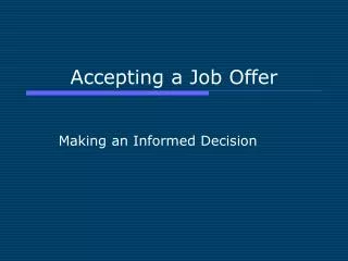 Accepting a Job Offer