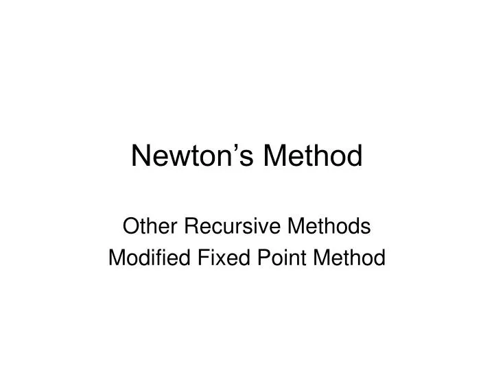 newton s method