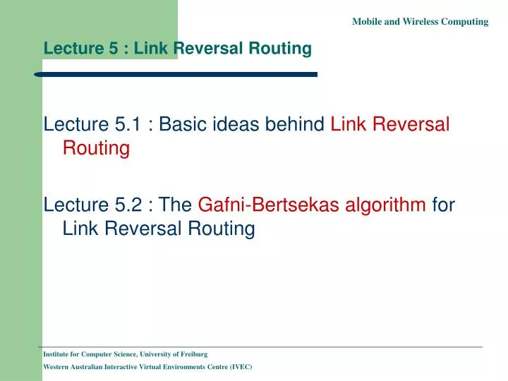 lecture 5 link reversal routing