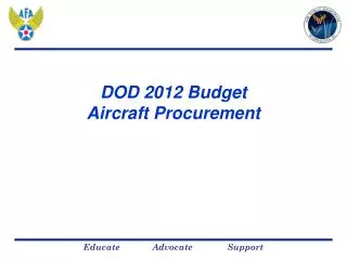 DOD 2012 Budget Aircraft Procurement