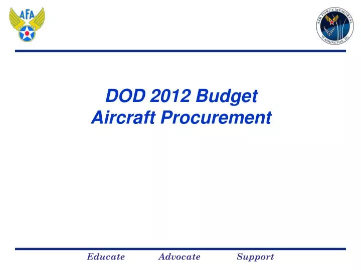 dod 2012 budget aircraft procurement