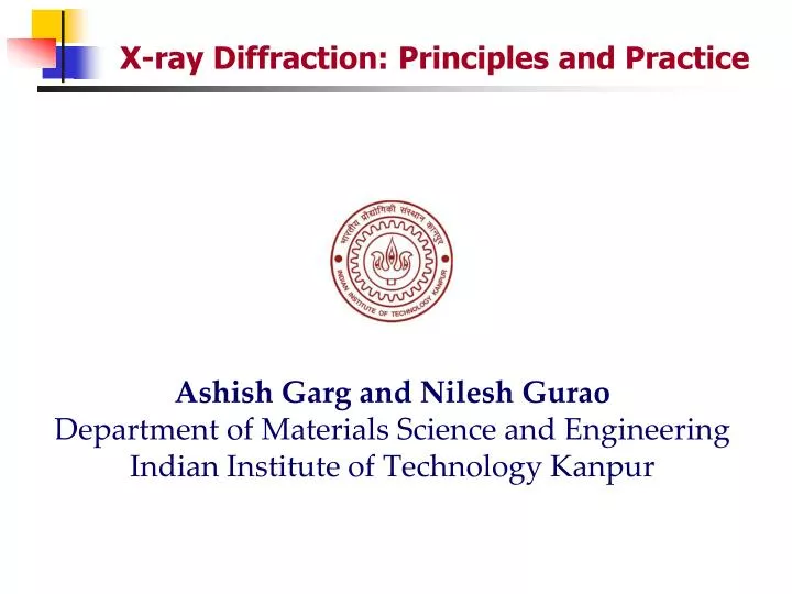 x ray diffraction principles and practice