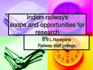 Indian railways scope and opportunities for research