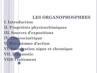 les organophosphres